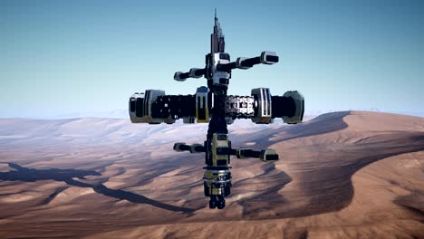 Außerirdisches-Raumschiff-über-Der-Wüste